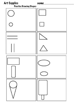 Drawing Everyday Art Supplies with Shapes (6 pages)