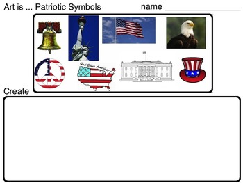 Preview of Patriotic Art Symbols ...Symbols & Architecture (2 printable pages), Art Lesson