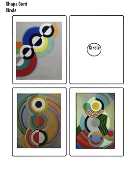 Preview of Art Elements - 2D Shape, Matching Picture Cards,Famous Artwork (13 pg) ELL/ESL