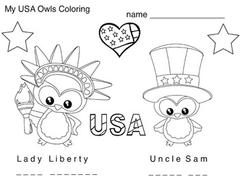 Preview of Art Symbols ... USA Patriotic Symbols Mini Book & Coloring (3 pages) Esl