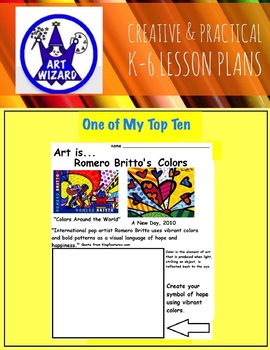 Preview of Art Elements-Romero Britto's Art (Open Ended), Art Lessons, Posters