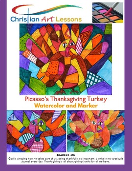 Preview of Art lesson - Picasso's Thanksgiving Turkey Bible Version