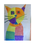 Art lesson- Shape- Head of a Cat (Paul Klee) (lesson 5) Grade 2