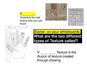 Preview of Art lesson- texture hand.