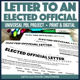Elected Official Representative or Legislator Letter Project PBL Print & Digital