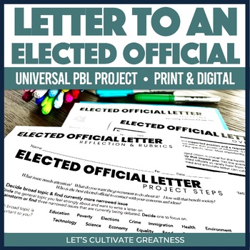 Preview of Civics Research Project - Representative or Elected Official Letter