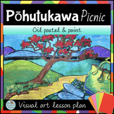 Art project SUMMER BEACHES NZ Pōhutukawa Picnic 3rd - 5th grade