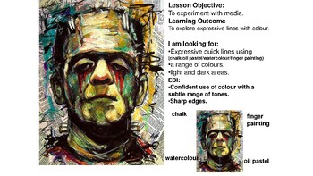 Preview of Art resources- Frankenstein/Halloween.