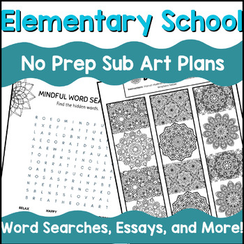 Preview of art sub lessons, elementary art, plans, mandala art, art sub plans, mandala, art