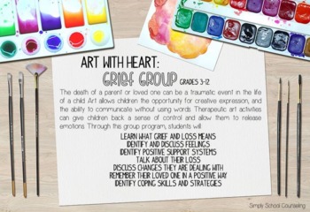 Art With Heart A Complete Grief Group Counseling Program Art Therapy