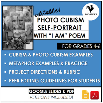 Preview of Art with Poetry Lesson for 4th-6th grade {Digital & PDF} Distance Learning