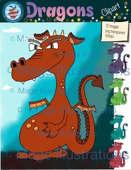 Preview of Dragon clipart, dragon magic, fantasy, tale, storytelling