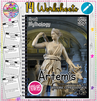 Preview of Artemis Greek Goddess |Mythology Worksheets | Reading Comprehension + Answers