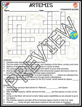 Artemis Mission NASA Activities Crossword Puzzle and Word Search