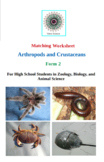 Arthropods and Crustaceans - High School Zoology - Matching Worksheet - Form 2