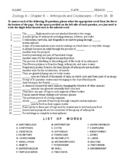 Arthropods and Crustaceans - Matching Worksheet - Form 3