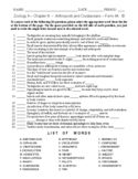 Arthropods and Crustaceans - Matching Worksheet - Form 4