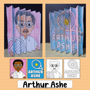 Preview of Arthur Ashe Craft Black History Month Bulletin Board Agamograph Activities