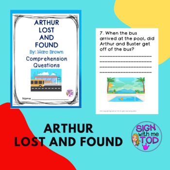 Preview of Arthur Lost and Found - Reading Comprehension Questions