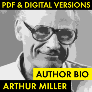 Preview of Arthur Miller Author Study Worksheet, PDF & Google Drive, The Crucible CCSS