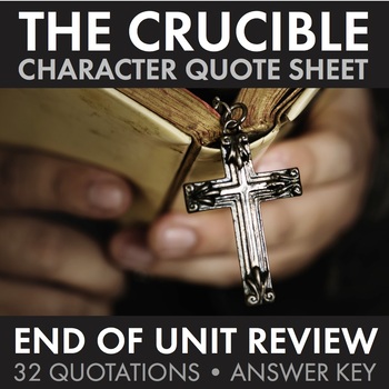 Preview of Crucible, Arthur Miller, Quote Race Review – Great End-of-Unit Game