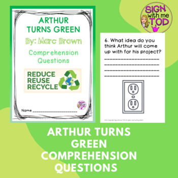 Preview of Arthur Turns Green - Reading Comprehension Questions