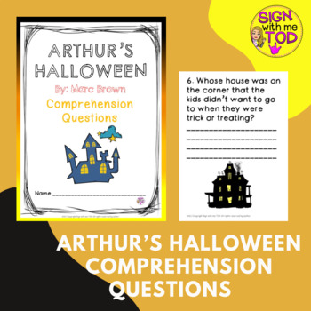 Preview of Arthur's Halloween Comprehension Questions