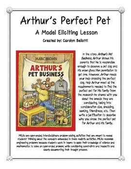 Preview of Arthur's Perfect Pet MEA (Model Eliciting Activity)