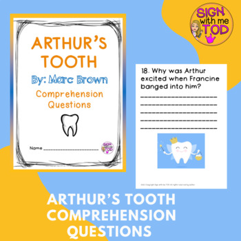 Preview of Arthur's Tooth - Reading Comprehension Questions