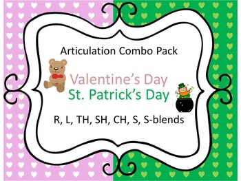 Preview of Articulation Valentine's Day & St. Patrick's Day: R, L, TH, SH, CH, S, S-Blends