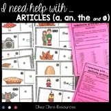 Article / Determiners Worksheets and Clip Cards