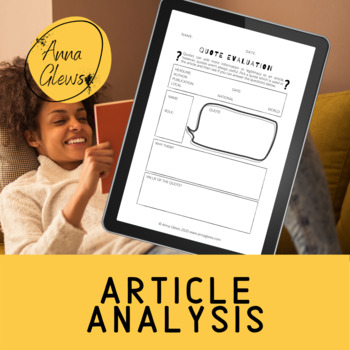 Preview of Article Analysis Templates