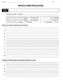 Article Analysis Template