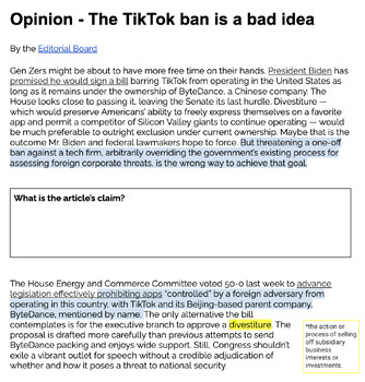 Preview of Article: Banning TikTok