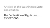 Article I of the Washington State Constitution + Assessment