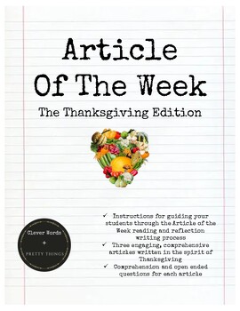 Preview of Article Of The Week: The Thanksgiving Edition!