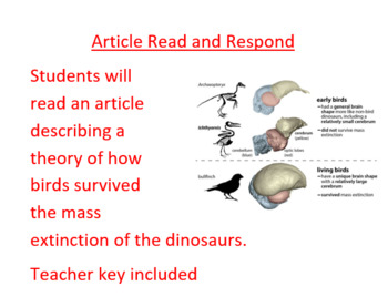 Preview of Article Read and Respond: How did birds survive the dinosaur-killing asteroid?