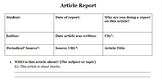 Article Report (Moderate Difficulty) - for newspapers, mag