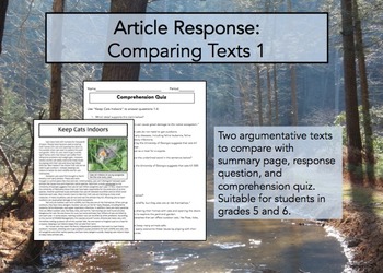 Preview of Article Response Comparing Texts 1: Argumentative Essays