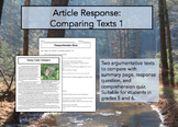 Article Response Comparing Texts 1: Argumentative Essays