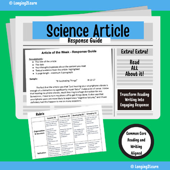 Preview of Science Article - Response Guide
