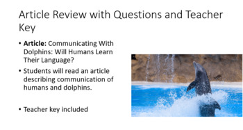 Preview of Article Review: Communicating with Dolphins