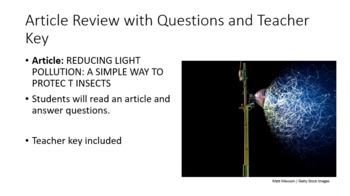 Preview of Article Review: Light Pollution Effect on Insects