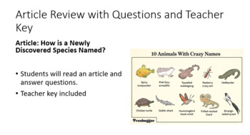 Preview of Article Review: Scientific Naming