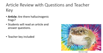 Preview of Cane toad Article Review with Student questions. Key included