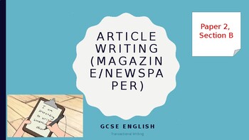 Preview of Article Writing - GCSE English