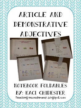 Preview of Article and Demonstrative Adjectives foldable