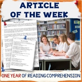 Article of the Week ALL YEAR - Reading Comprehension Passa