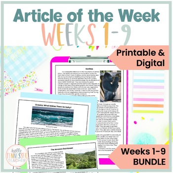Preview of Article of the Week BUNDLE Volume 1, 9 Weeks of AOWs Printable & Digital