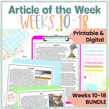Preview of Article of the Week BUNDLE Volume 2, 9 Weeks of AOWs Printable & Digital